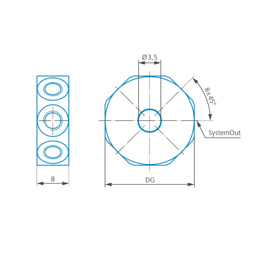 Cubo, M3 XXT, 8 vie 45°, sistema a chiusura Immagine del prodotto