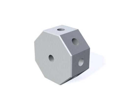 Cubo, M5, B15, 8 vie 45°, alluminio Immagine del prodotto Front View L