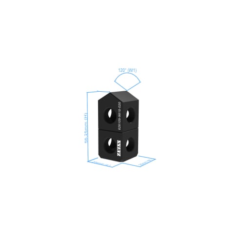 Barra quadra Delta 120&deg; - 25x25x56,25mm, AF25 Immagine del prodotto Back View L